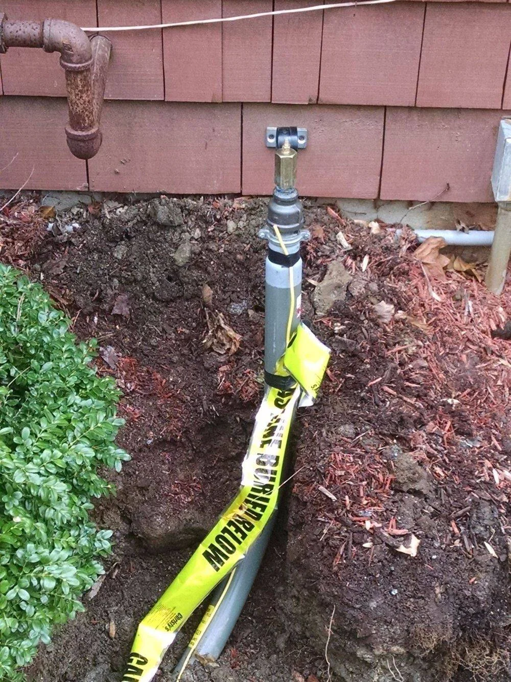 Gas line installation for outdoor kitchen in Ridgefield estate