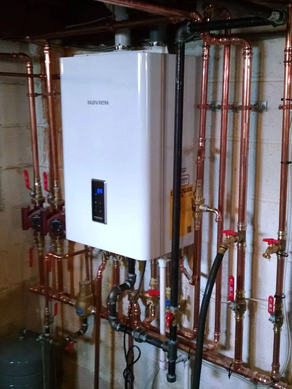 Navien tankless water heater with copper piping in Newtown