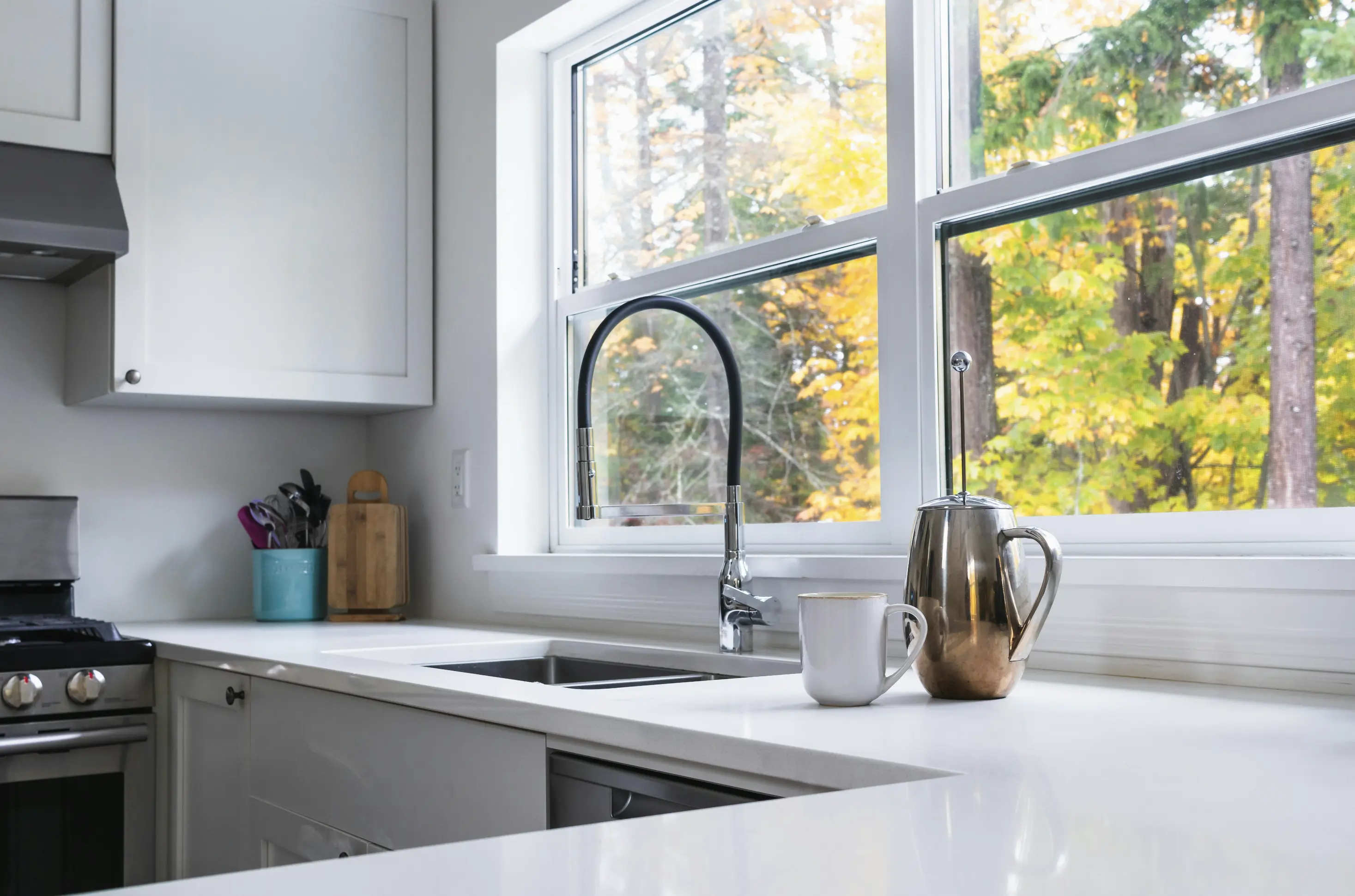 Modern kitchen remodel with professional plumbing installation in Danbury CT near Candlewood Lake